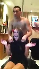 A real private party with male stripper. (CFNM)