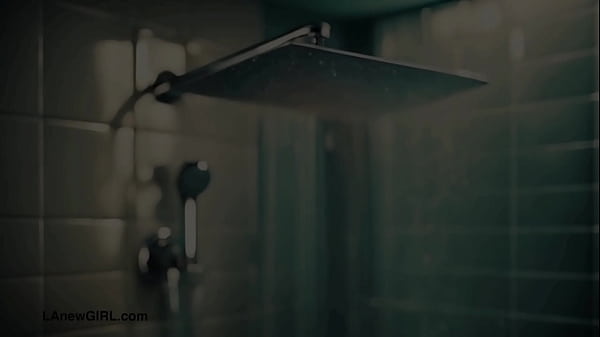 Amazing brunette model took a shower